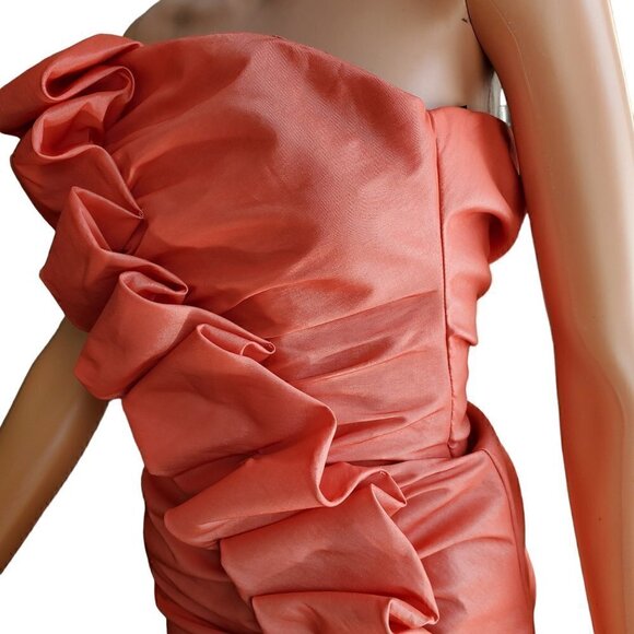 CORAL STRAPLESS DRESS SIZE 3 - Picture 8 of 8